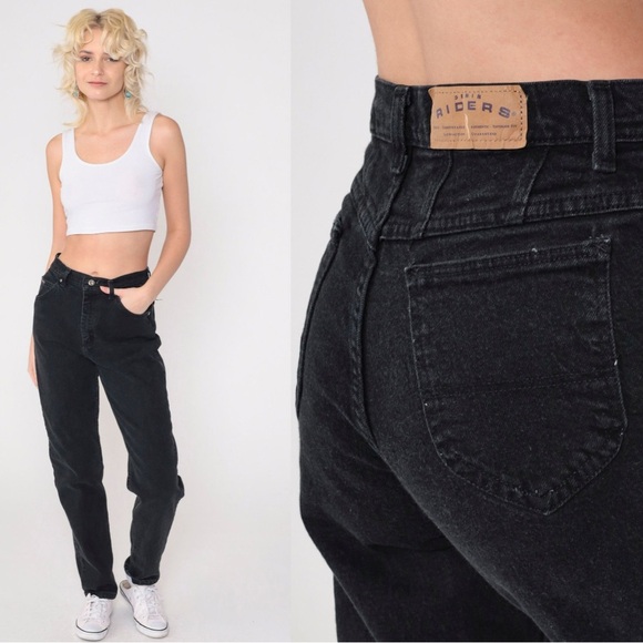 Riders by Lee Denim - Vintage denim rider black jeans 32”